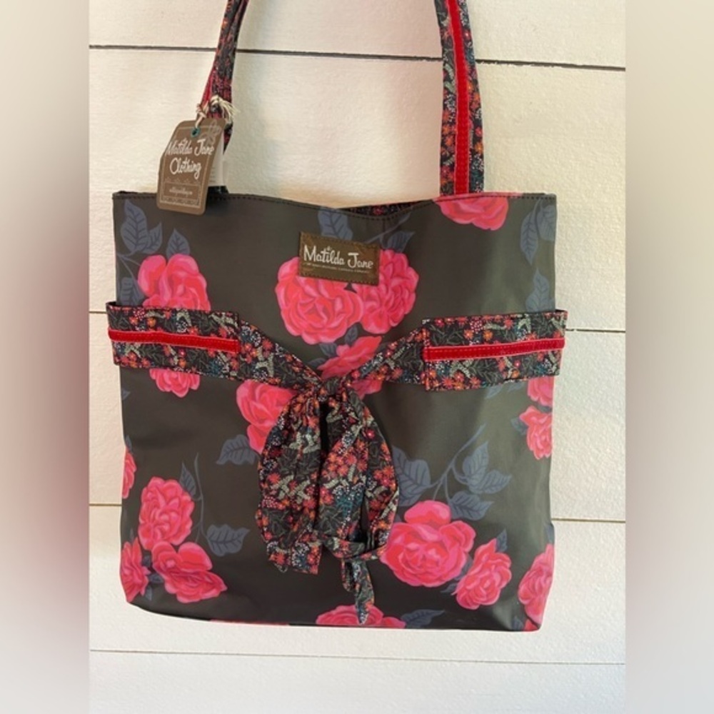 Matilda Jane Heart Strings Black & Pink Tote NWT